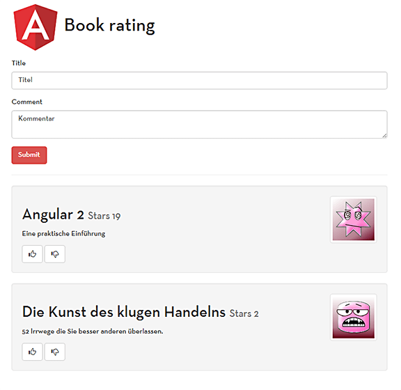 Screenshot BookRating App